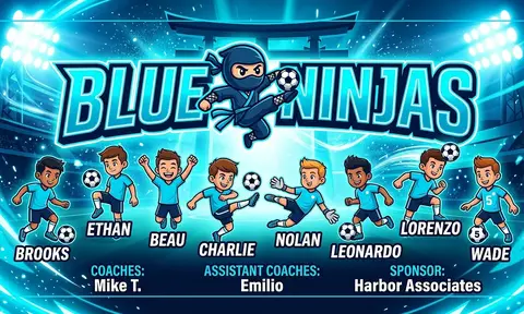 Blue Ninjas Soccer AI image template