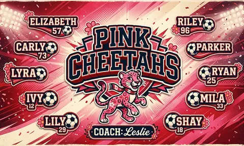 Pink Cheetahs Soccer AI image template