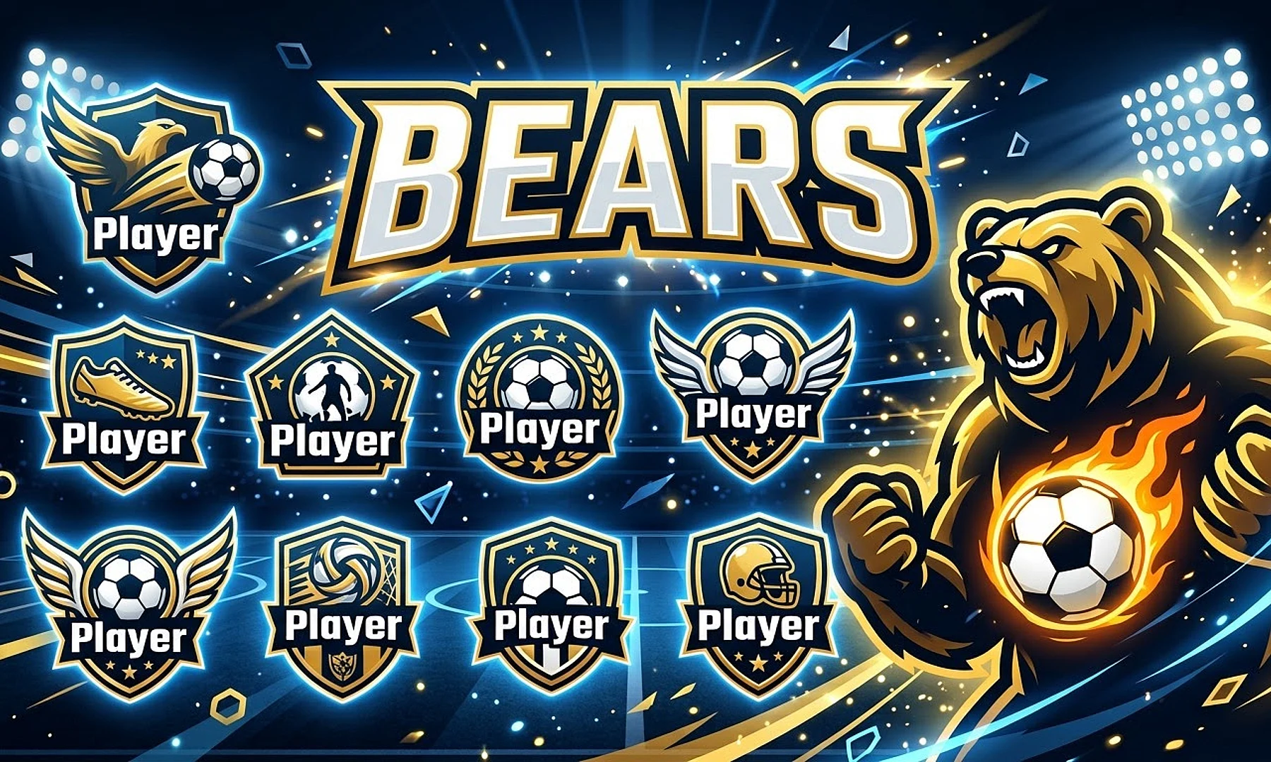 Bears Soccer AI image template