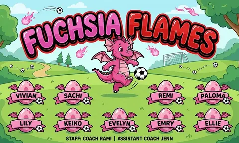 Fuchsia Flames Soccer AI image template