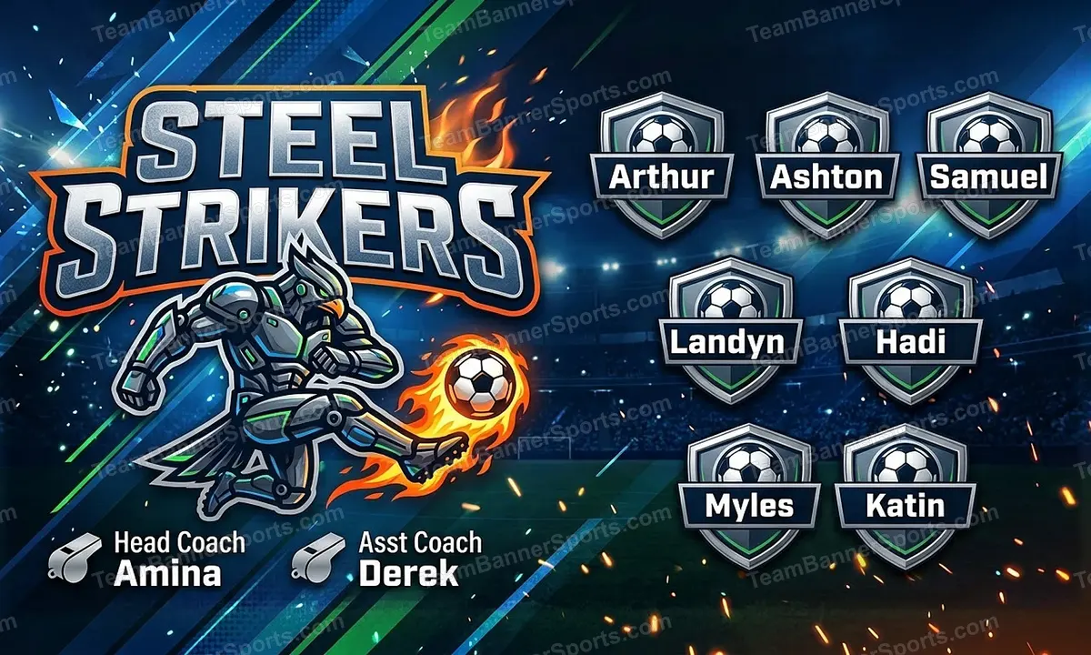 Steel Strikers soccer team banner created with AI