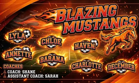 Blazing Mustangs Soccer AI image template