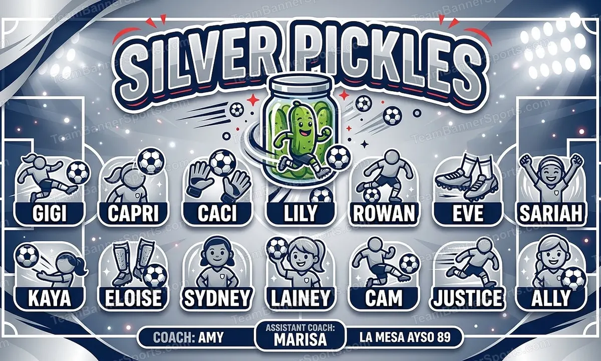 Silver Pickles soccer team banner created with AI