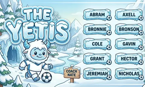 The Yetis Soccer AI image template