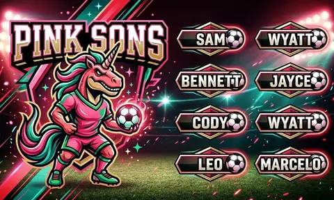 pink sons Soccer AI image template