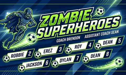 Zombie Superheroes Soccer AI image template