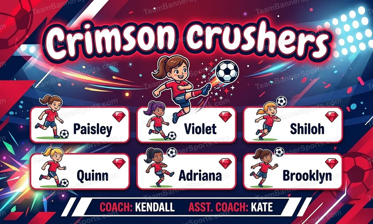 Crimson crushers soccer team banner created with AI