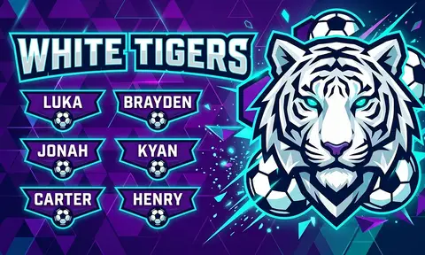 White Tigers Soccer AI image template