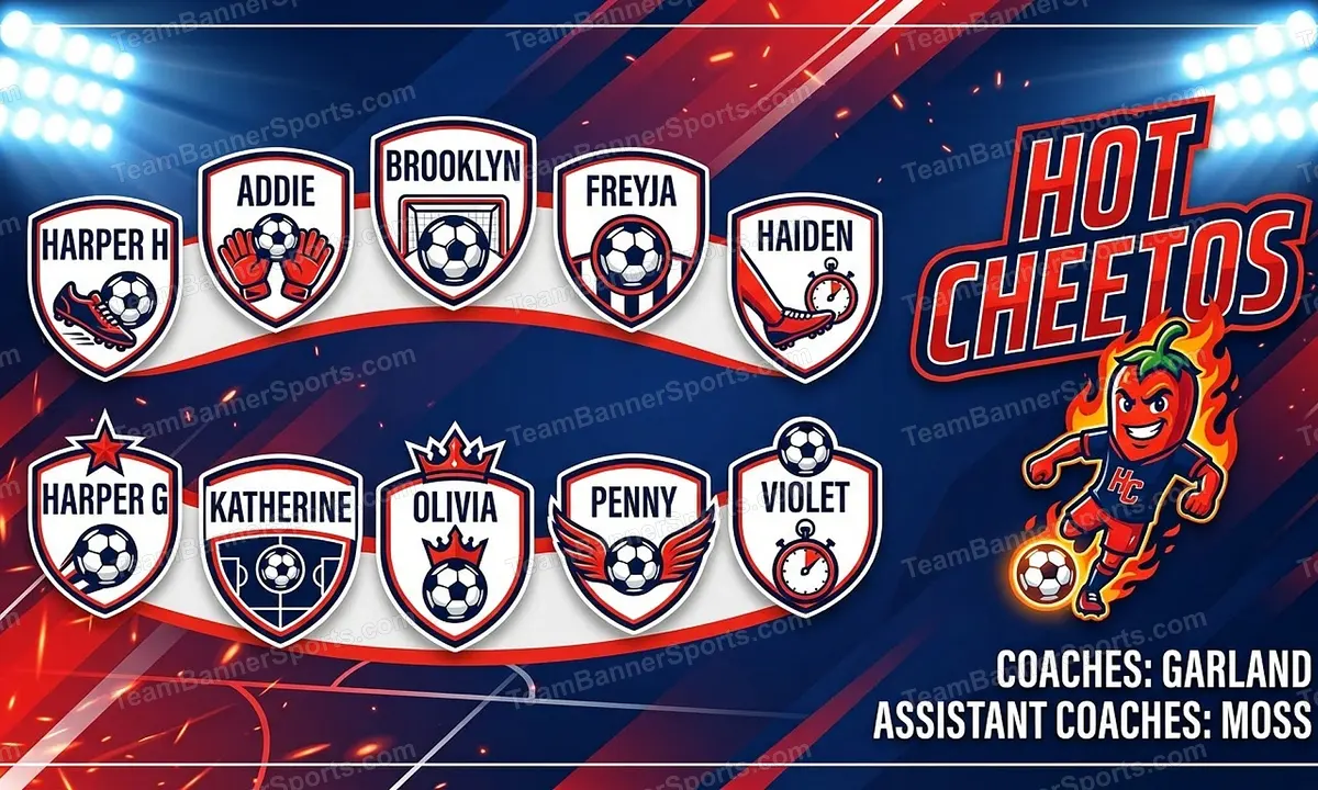 Hot Cheetos soccer team banner created with AI