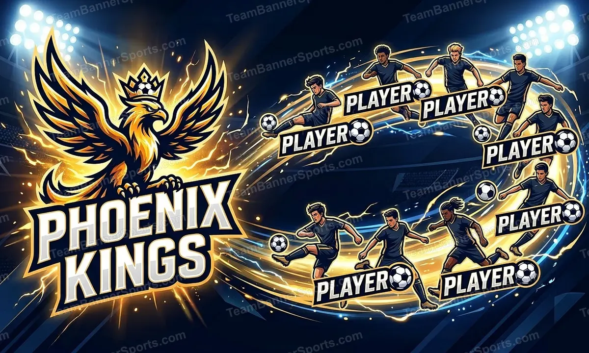 Phoenix Kings soccer team banner created with AI