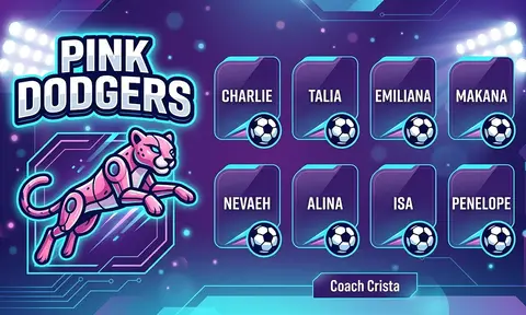 Pink Dodgers Soccer AI image template