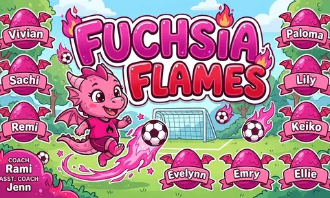 Fuchsia Flames Soccer AI image template
