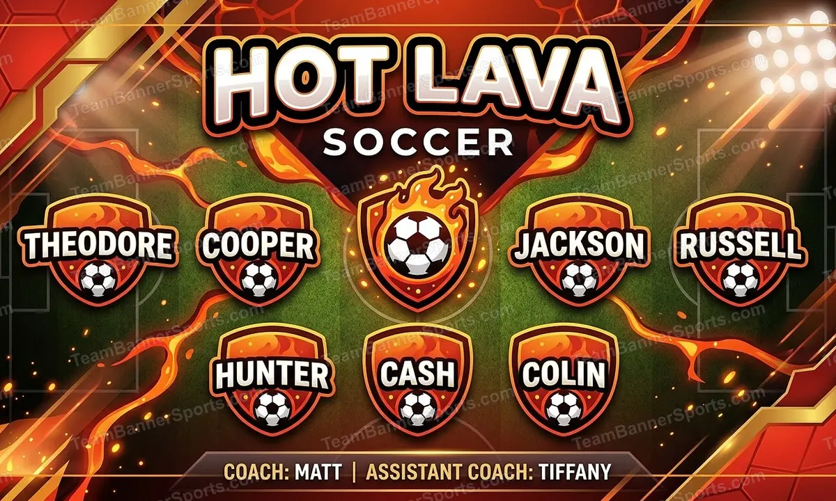 Hot Lava soccer team banner created with AI
