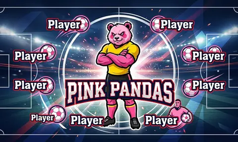 Pink Pandas Soccer AI image template