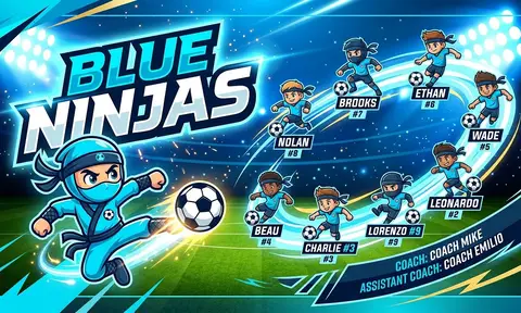 Blue Ninjas Soccer AI image template