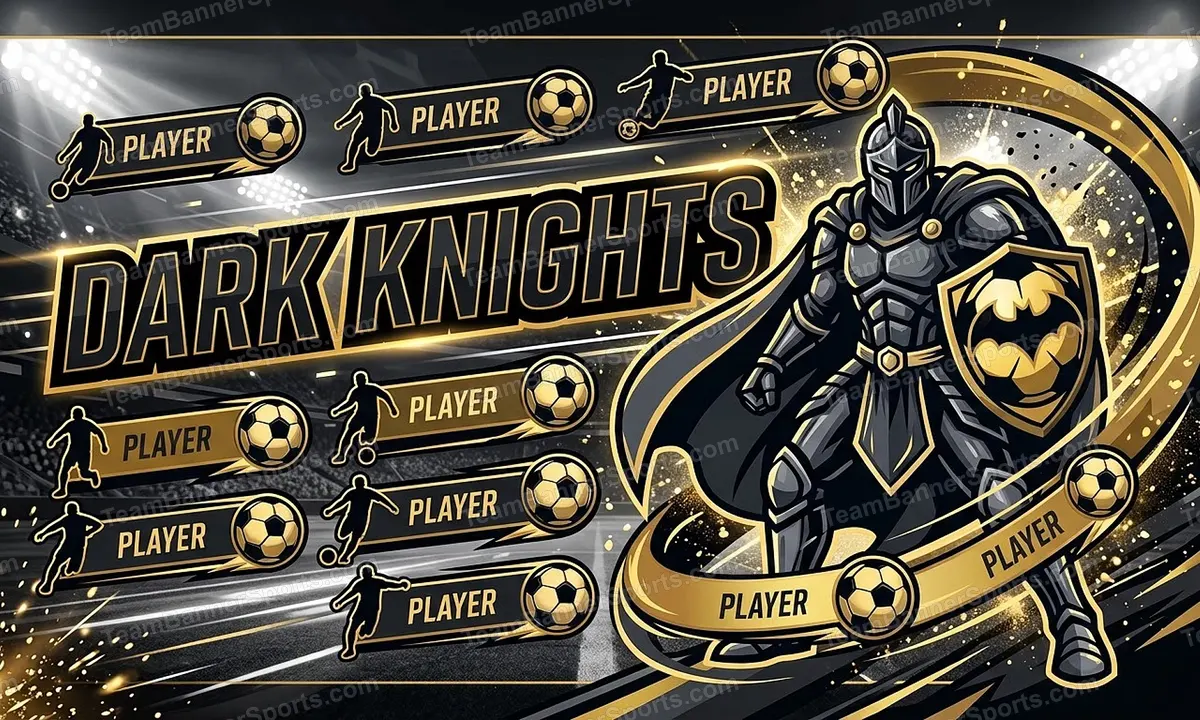Dark Knights soccer team banner created with AI
