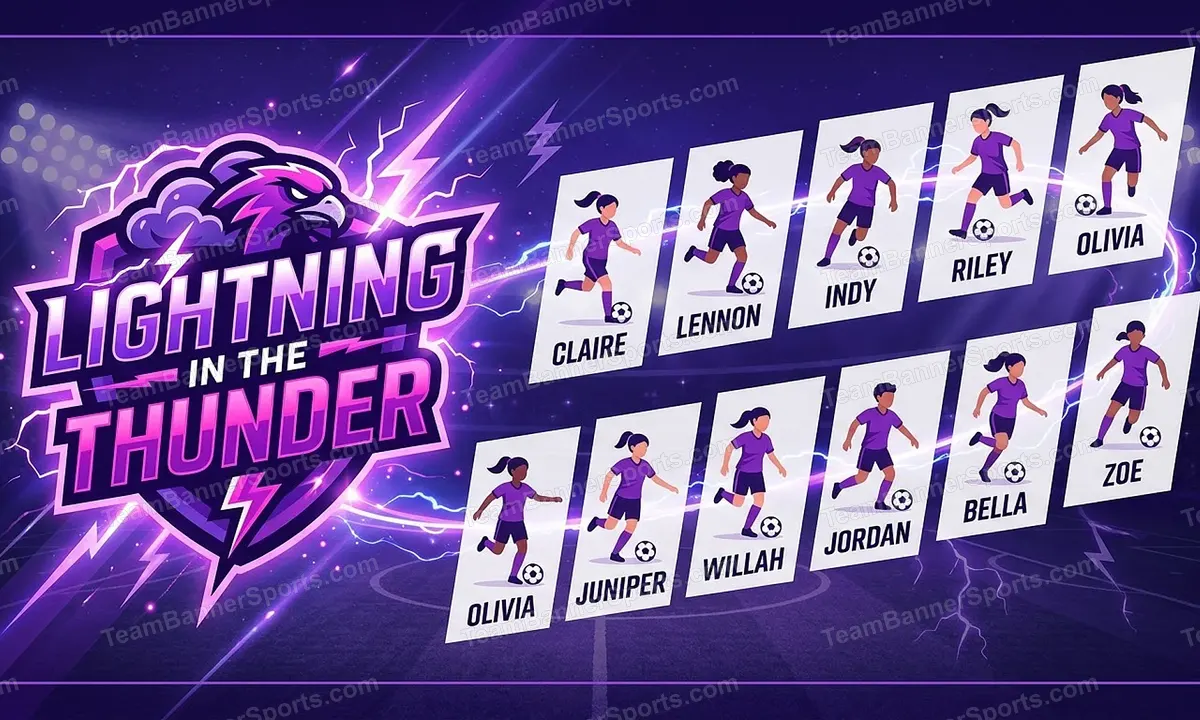 Lightning in the thunder soccer team banner created with AI