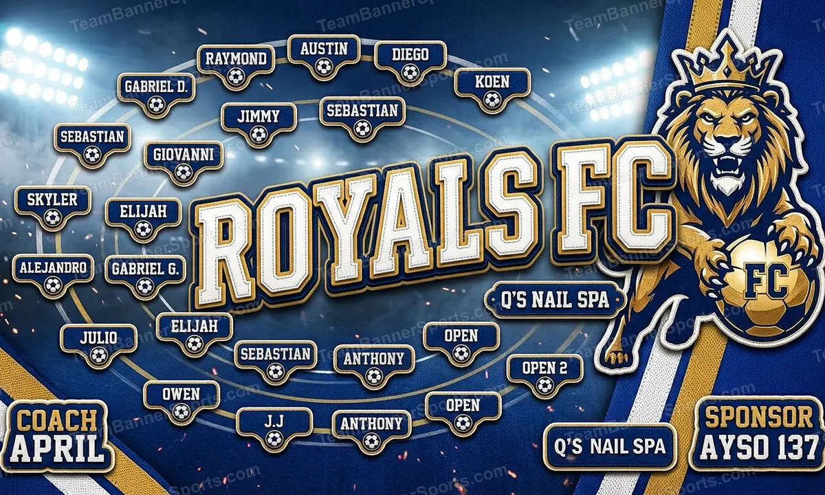 Royals FC soccer team banner created with AI