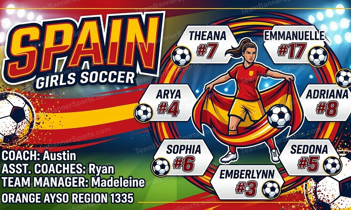Spain soccer team banner created with AI
