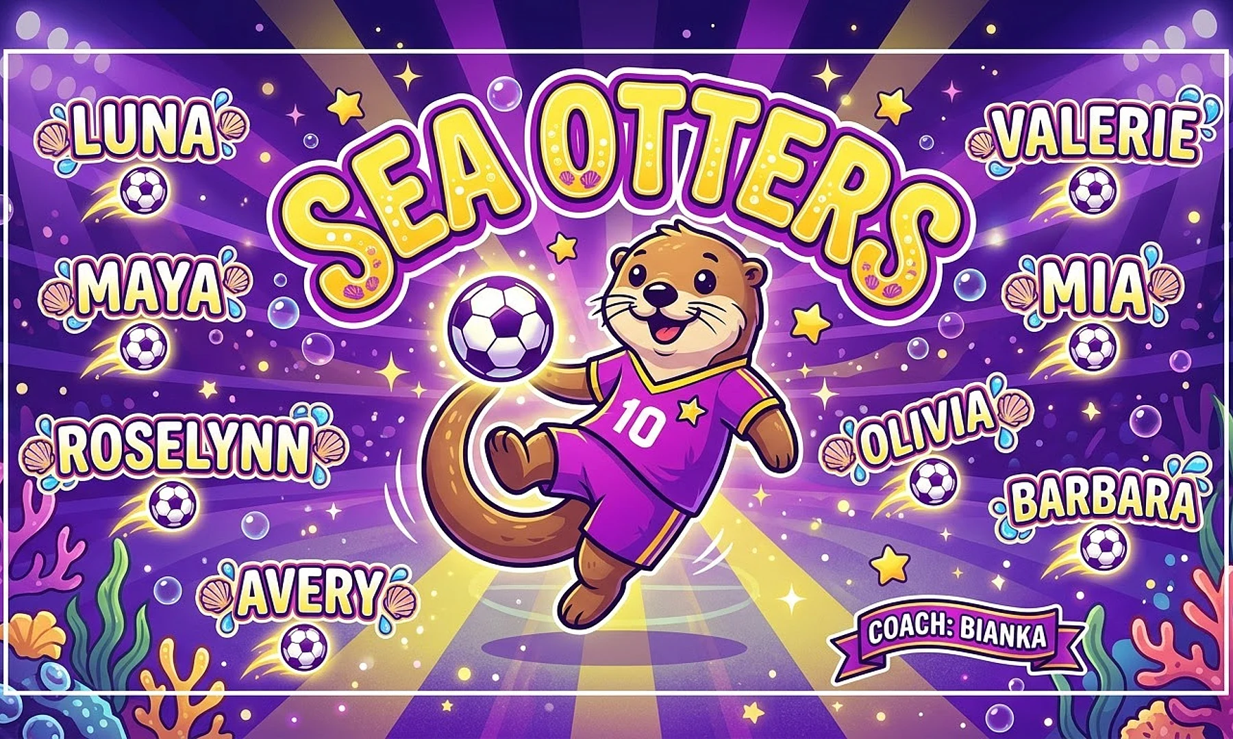Sea Otters Soccer AI image template