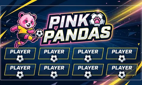 Pink Pandas Soccer AI image template
