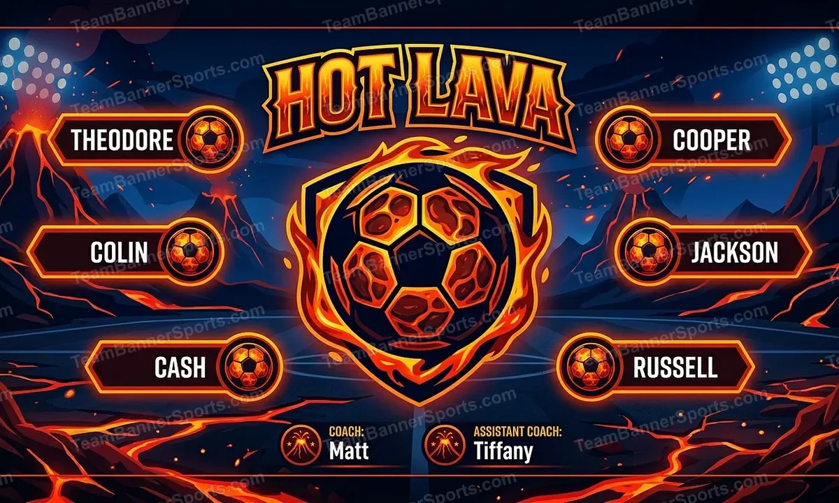 Hot Lava soccer team banner created with AI