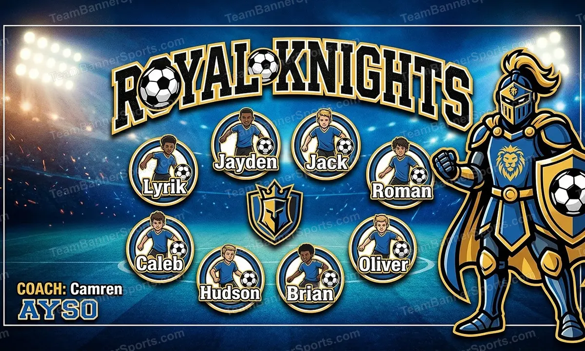 Royal Knights soccer team banner created with AI