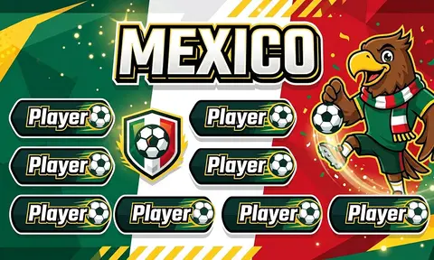 Mexico Soccer AI image template