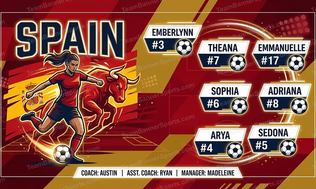 Spain soccer team banner created with AI