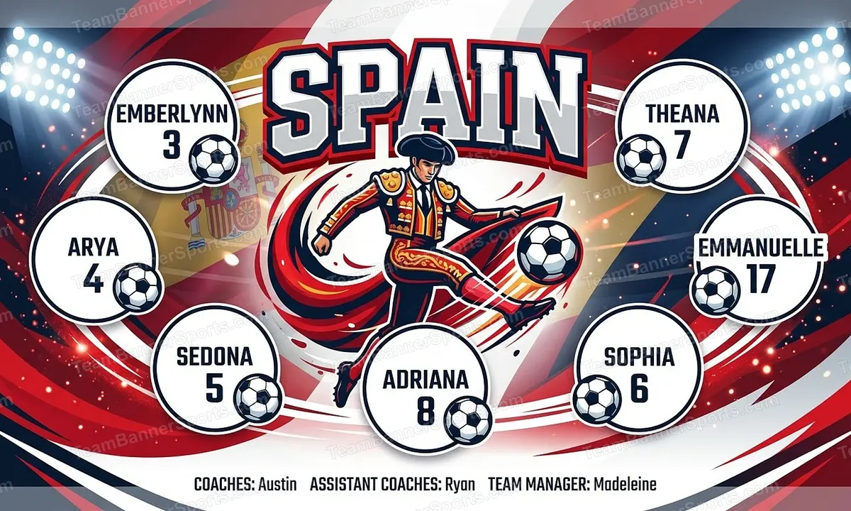 Spain soccer team banner created with AI