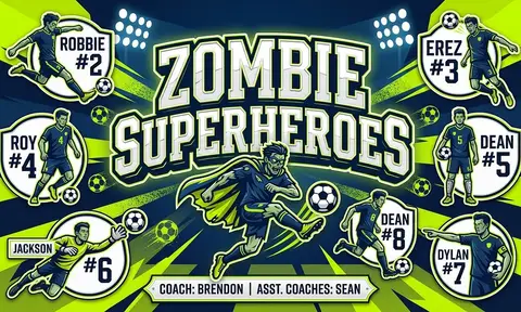 Zombie Superheroes Soccer AI image template