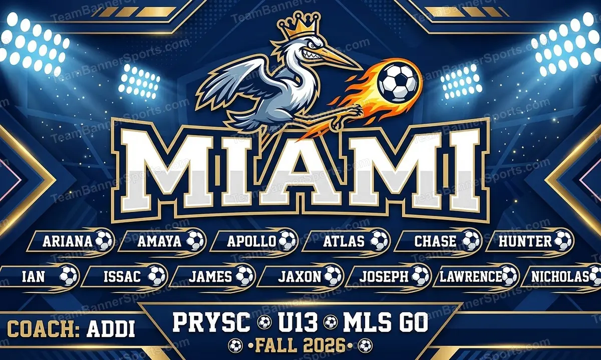 Miami soccer team banner created with AI