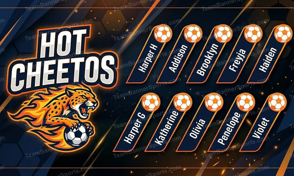 Hot Cheetos soccer team banner created with AI