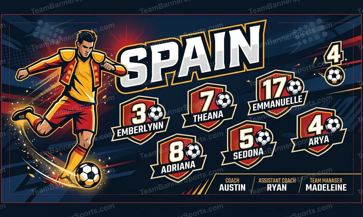 Spain soccer team banner created with AI