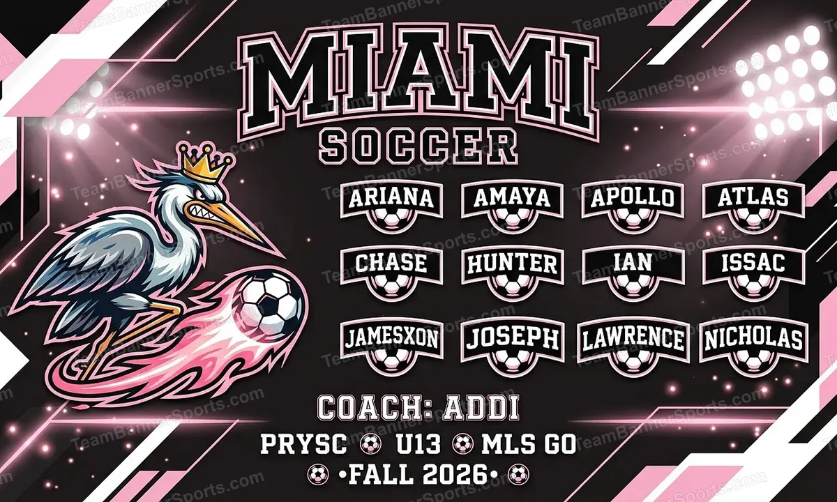 Miami soccer team banner created with AI