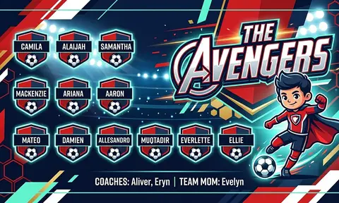 The Avengers Soccer AI image template