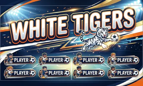 White Tigers Soccer AI image template