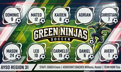 Green Ninjas Soccer AI image template