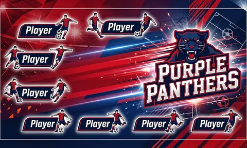 Purple panthers Soccer AI image template