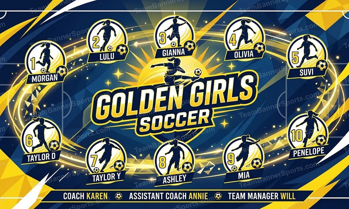 Golden Girls soccer team banner created with AI