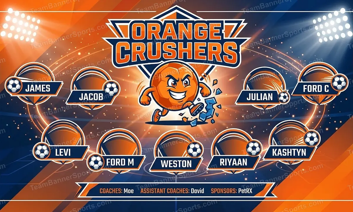 Orange Crushers soccer team banner created with AI