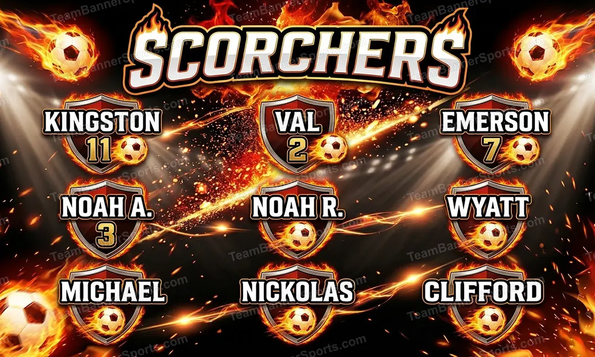 Scorchers soccer team banner created with AI