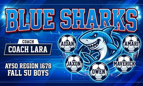 Blue Sharks Soccer AI image template