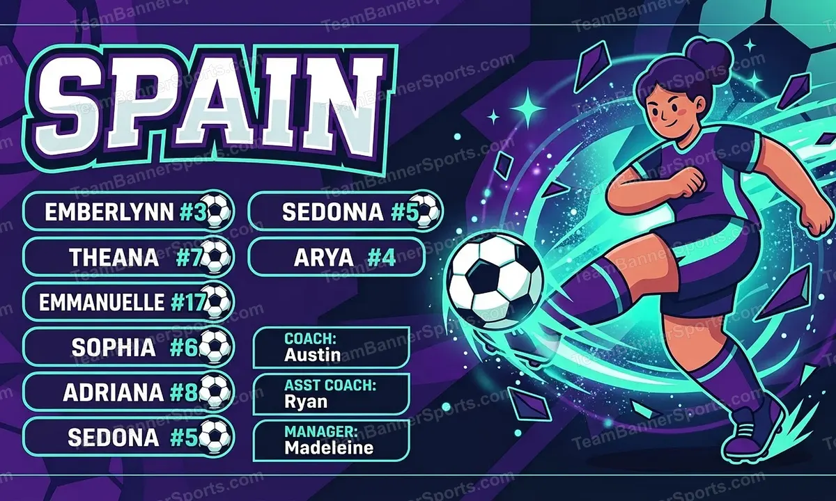 Spain soccer team banner created with AI