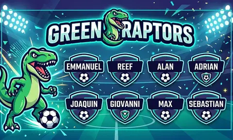 Green Raptors Soccer AI image template
