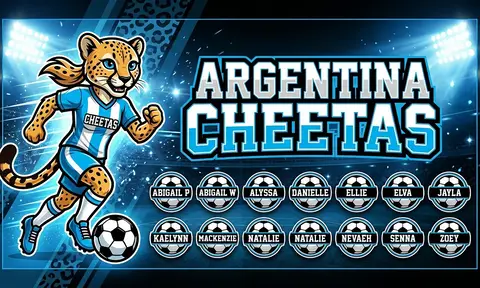 Argentina Cheetas Soccer AI image template