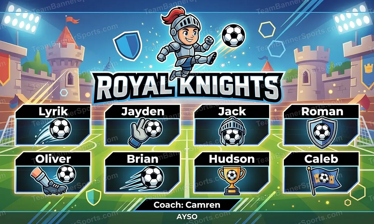 Royal Knights soccer team banner created with AI