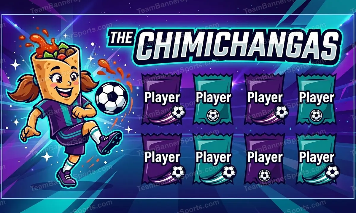 The Chimichangas soccer team banner created with AI