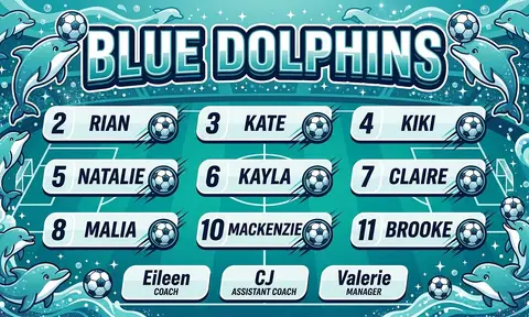 Blue Dolphins Soccer AI image template