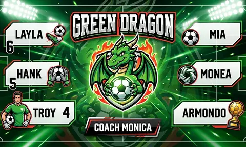 Green Dragon Soccer AI image template
